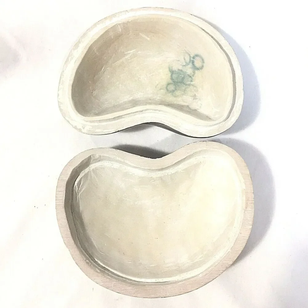 Besmo Jewelry Trinket Box Soapstone Hand Carved Kenya African Kidney Paperweight